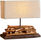 LOBERON Lampe de table Caribou lin / marron