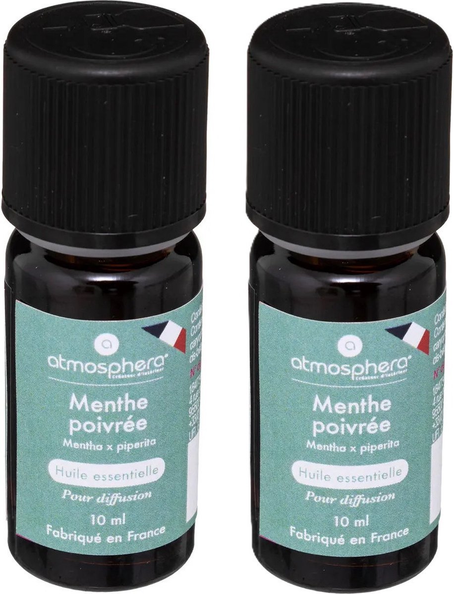 Goedkoopste Geurolie pepermunt/mint 10 ml - 2x - Smudgen - Huisparfum navulling - Aromatische Etherische olie