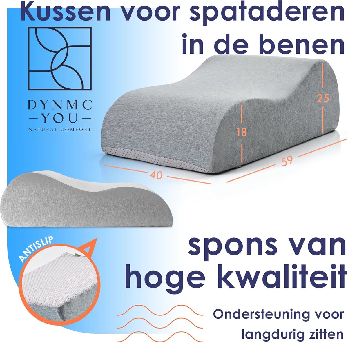 Halfrond Kussen, Kussen Onder De Knieën, Ergonomische Voetensteun Van Zacht Schuim Ontspan Je Benen En Verlicht Stress Voor Nekkussen Hoofdkussen Beenkussen