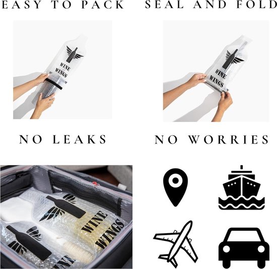 25 Wijnzakken Voor Reizen, Beschermer Opblaasbare Wijnfles Bubble Kussen Wijnfles Wijn Tassen Reizen - Gaskolom Wrap Zakken Mouw Zakken Voor Glazen Flessen In Transport