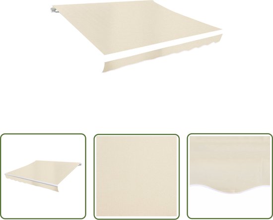 The Living Store Toile de rechange pour auvent Crème 580 x 295 cm - Polyester résistant aux UV