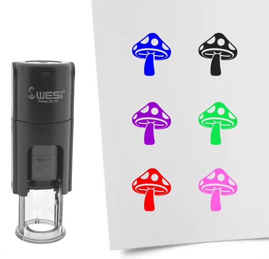 CombiCraft Stempel Voet 10mm rond - paarse inkt - Intern navulbaar stempelkussen - Handig voor spaarkaarten, bullet journals of andere creatieve projecten