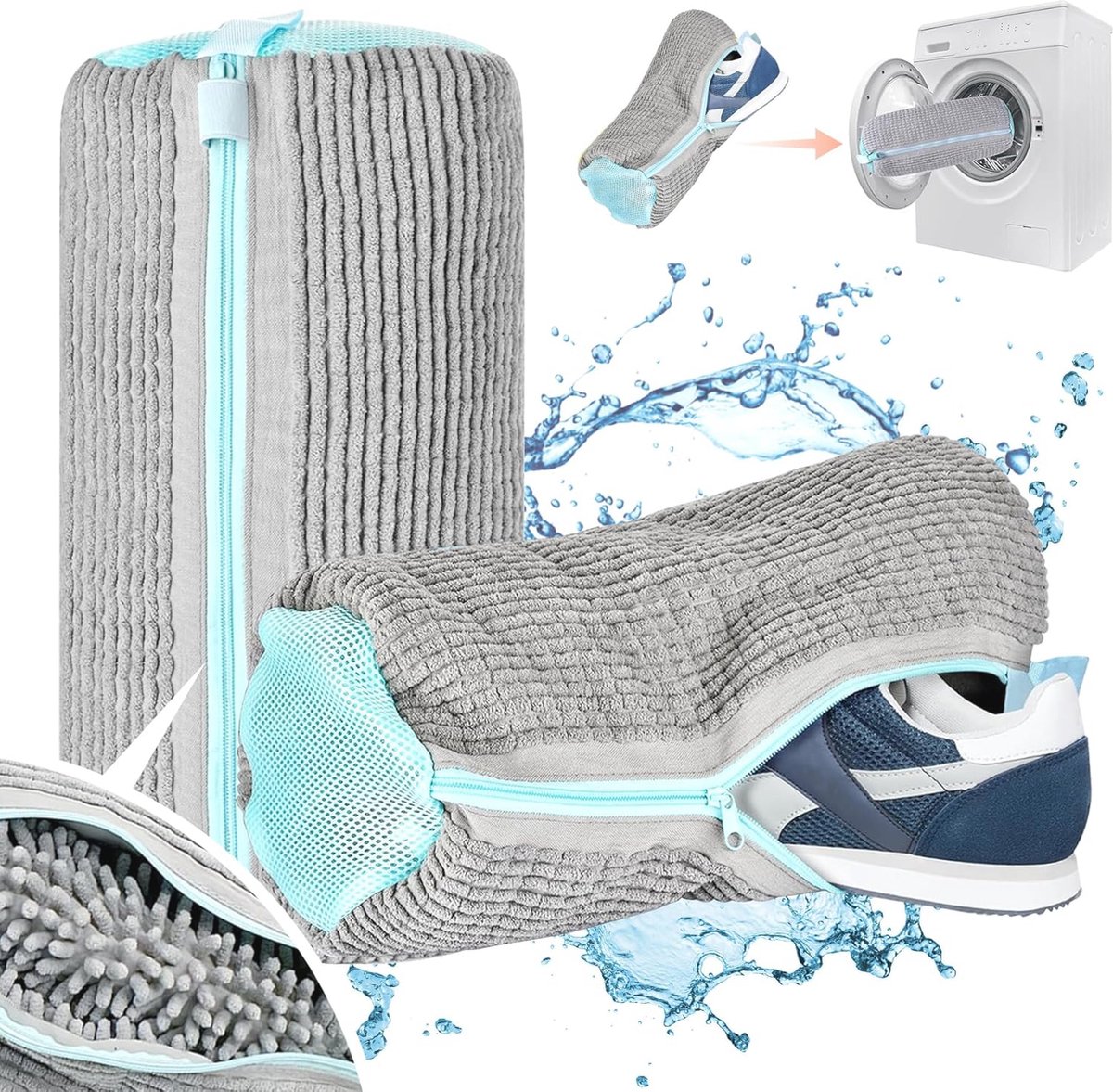Goedkoopste Schoenwastas voor wasmachine - 2 herbruikbare nettassen, 39 x 19 cm, 360 graden verstelbaar