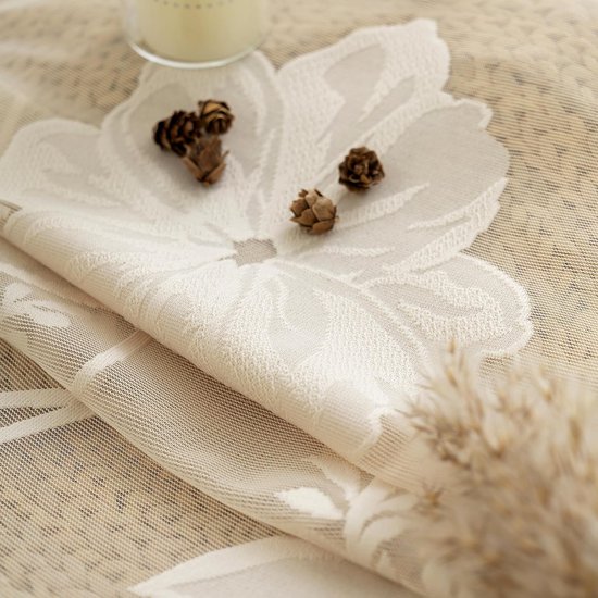 Exclusieve jacquard italiaanse design donker blauw bloemen