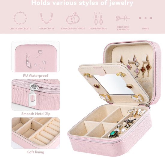 NATOSU 2 stuks reissieradenhouder, draagbare ringhouder, sleutelhanger, opbergdoos voor sportsieraden, kleine reissieradendoos, ringorganizer, container voor oorbellen, ringen, kettingen