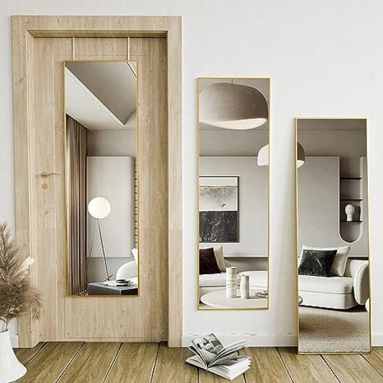EXYGLO 120 x 35 cm Wall Mirror, Full Body Mirror with Metal Frame, HD