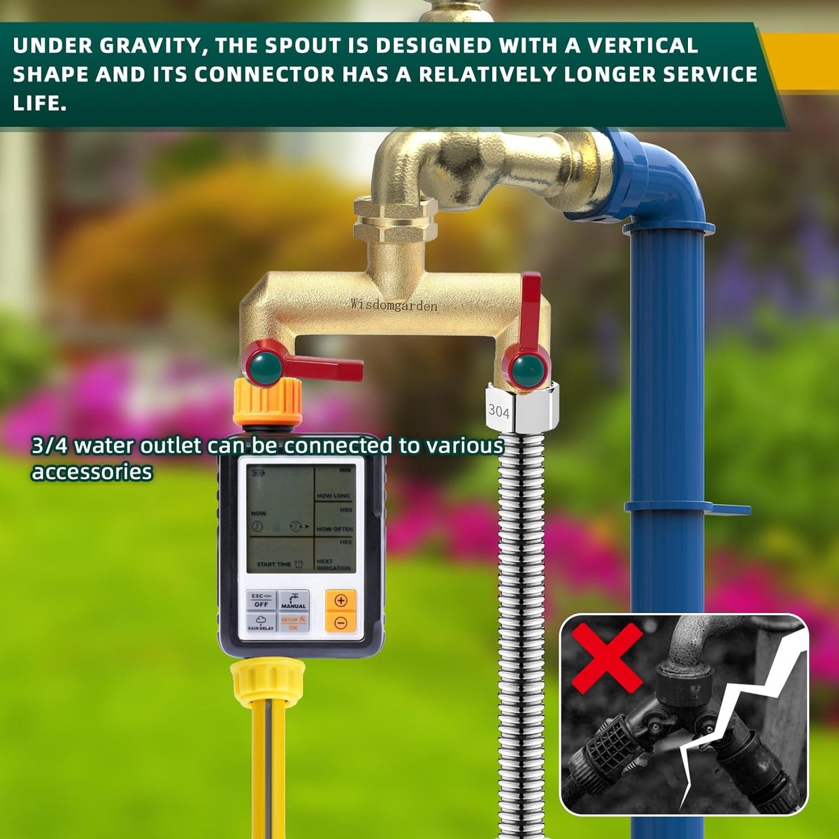 Robinet Double Machine A Lave, Répartiteur De Robinet De Jardin En Laiton, Raccord En Y,Robinet