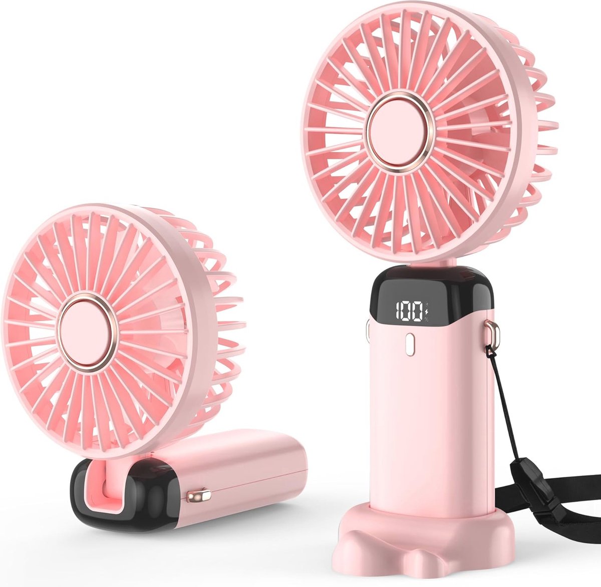Draagbare Mini Ventilator met Oplaadbare 5000 mAh Batterij en 5 Snelheden - Compacte USB Ventilator voor Thuis en Buiten
