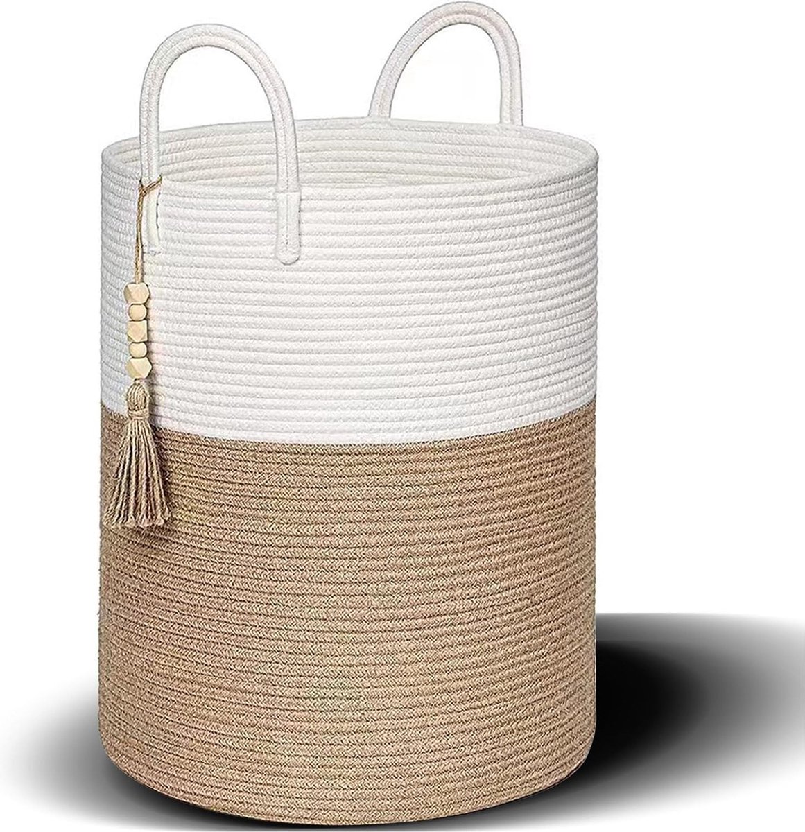 Goedkoopste Grote Gevlochten Opbergmand van Katoen voor Woonkamer, Kinderkamer en Badkamer
