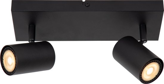 Lucide AMIGO - Plafondspot (Plafondlamp) - 2xGU10 - Zwart