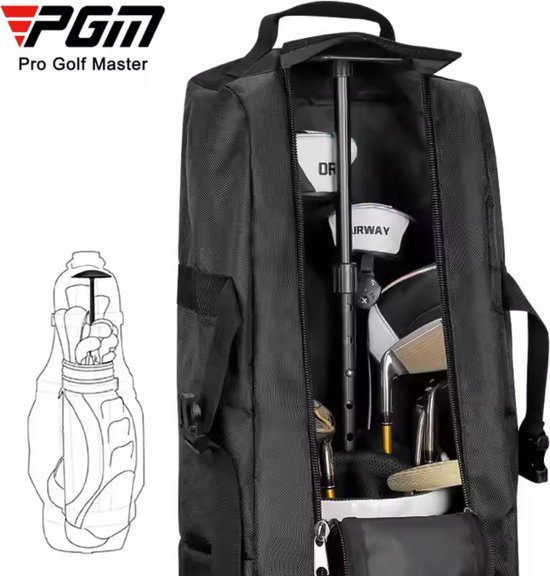 PGM Golf Bag Support – Verstelbare Club Beschermer met Hexagonale Top, Aluminium Golf Reistas Stabilisator — afbeelding 3