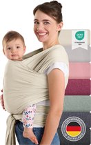 Laleni Draagdoek voor Pasgeborenen tot 15 kg in Katoen | Omslagdoek OEKO-TEX gecertificeerd | Newborn Babydraagzak 5,10m lang | Fysiologische Kinderdraagzak | Beige