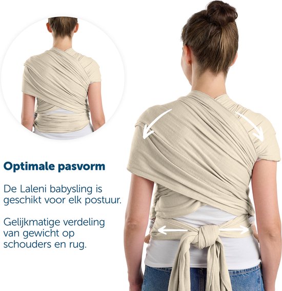 Laleni draagdoek voor pasgeborenen tot 15 kg in katoen | omslagdoek OEKO-TEX gecertificeerd | newborn babydraagzak 5,10m lang | fysiologische kinderdraagzak | roze