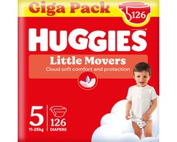 Huggies® Little Movers baby luiers, Maat 5 (11 tot 25 kg), 126 luiers met Disney© designs, Giga pack