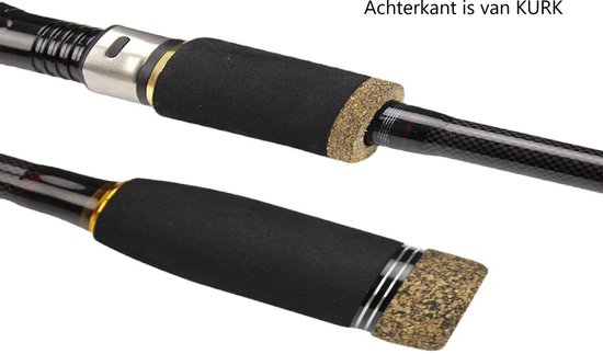 Telescopische luxe vishengel van Improducts - vis hengel is 330 cm (3.30M) lang en van Carbon super licht en zeer sterk en ook geschikt voor KARPER EN ZEEVIS. van Improducts — afbeelding 2