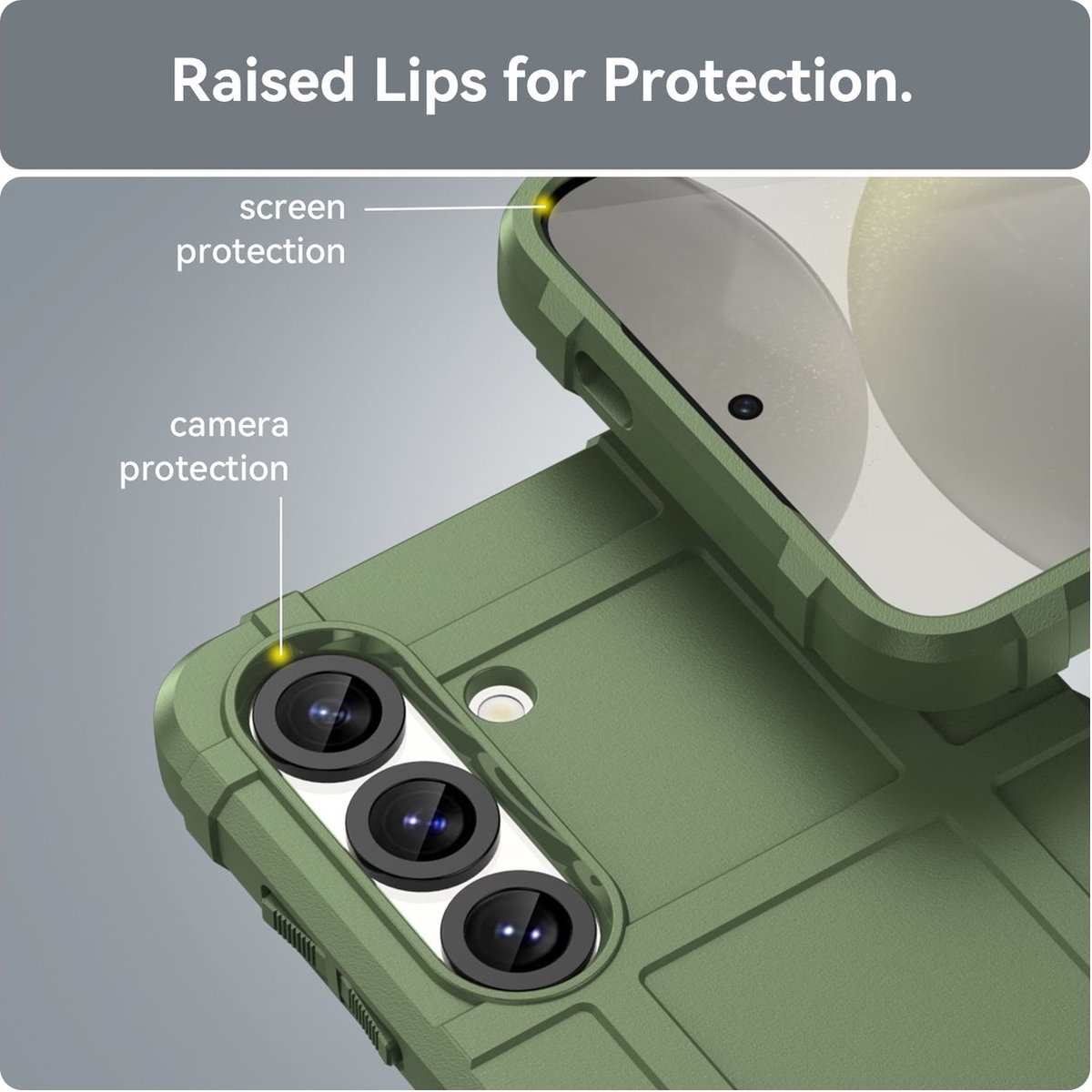 Mobigear Hoesje geschikt voor Samsung Galaxy S25 Plus Telefoonhoesje Flexibel TPU | Mobigear Rugged Shield Backcover Shockproof | Schokbestendig Galaxy S25 Plus Telefoonhoesje | Anti Shock Proof - Groen