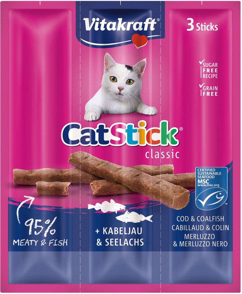 Bol.com Vitakraft Catstick Mini - Kabeljauw & Tonijn - Kattensnack - 3 sticks aanbieding