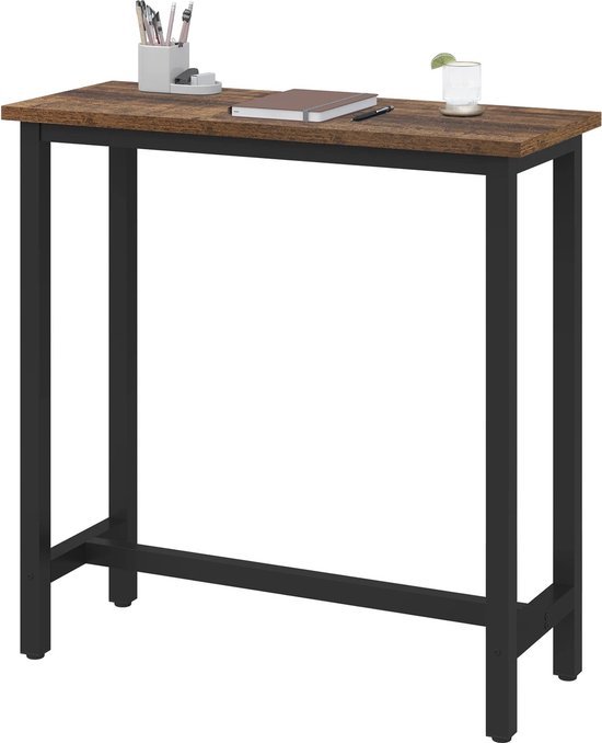Massief houten bartafel met voetsteun Live Edge Keuken Eettafel Rechthoekige Pub Tafel voor Hoge Counter Hoogte Rustiek Ontwerp Perfect voor Thuis of Bar Gebruik