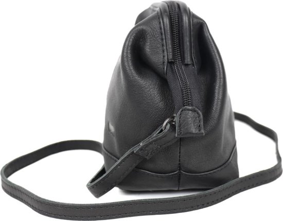 Bear Design Sjanne Sac à bandoulière en cuir avec attelle - Zwart