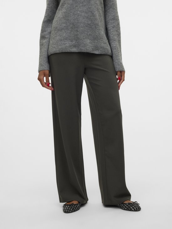 VERO MODA Pantalon Large Vmberlin Zamira MW - Femme - Taille Élastique - Confort & Style Hiver