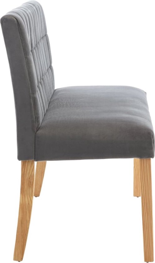 The Living Store Canapé Line Pattern Grijs - Velours - 140x56x86 cm - Facile à assembler