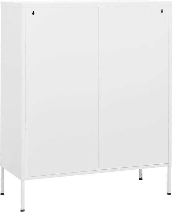 Armoire de rangement en acier The Living Store - 80 x 35 x 101,5 cm - Wit
