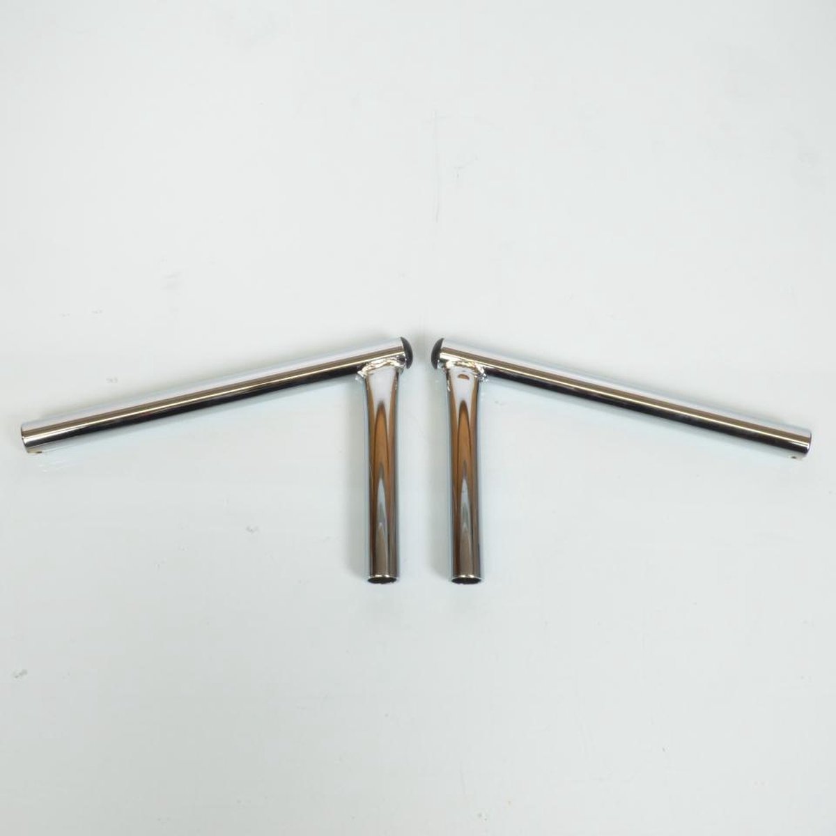 Paire demi guidon équerre acier chromé pour mobylette Peugeot 103 MVL Ø22mm Neuf