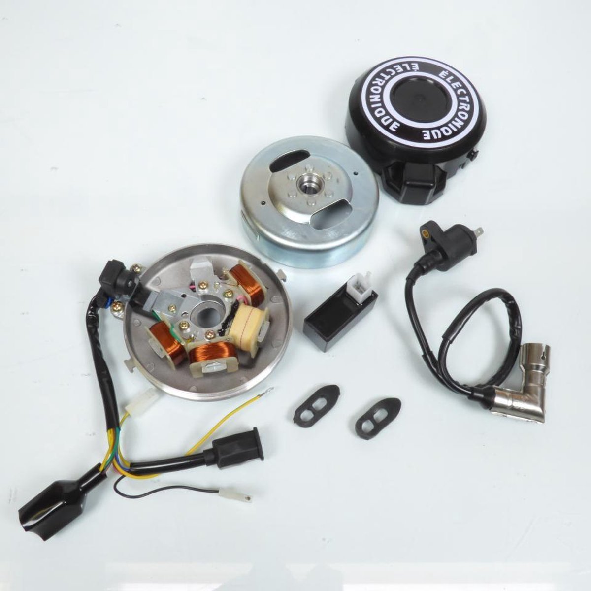 Kit allumage électronique 12V mobylette Peugeot 103 Gros cône stator rotor Neuf
