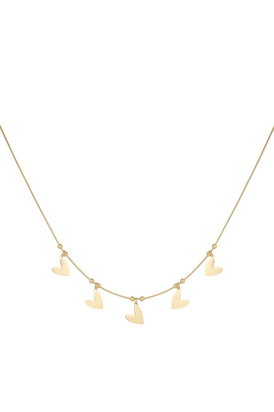 Yehwang ketting - Heart to heart ketting - Goudkleurig - Stainless steel