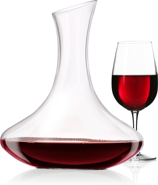 alpina Decanteer Wijnkaraf - Decanteer Karaf voor Wijn - Dik Glas - Wijn Accessoires - Wijn Decanteerder - Wijn Beluchter - 1,78 Liter