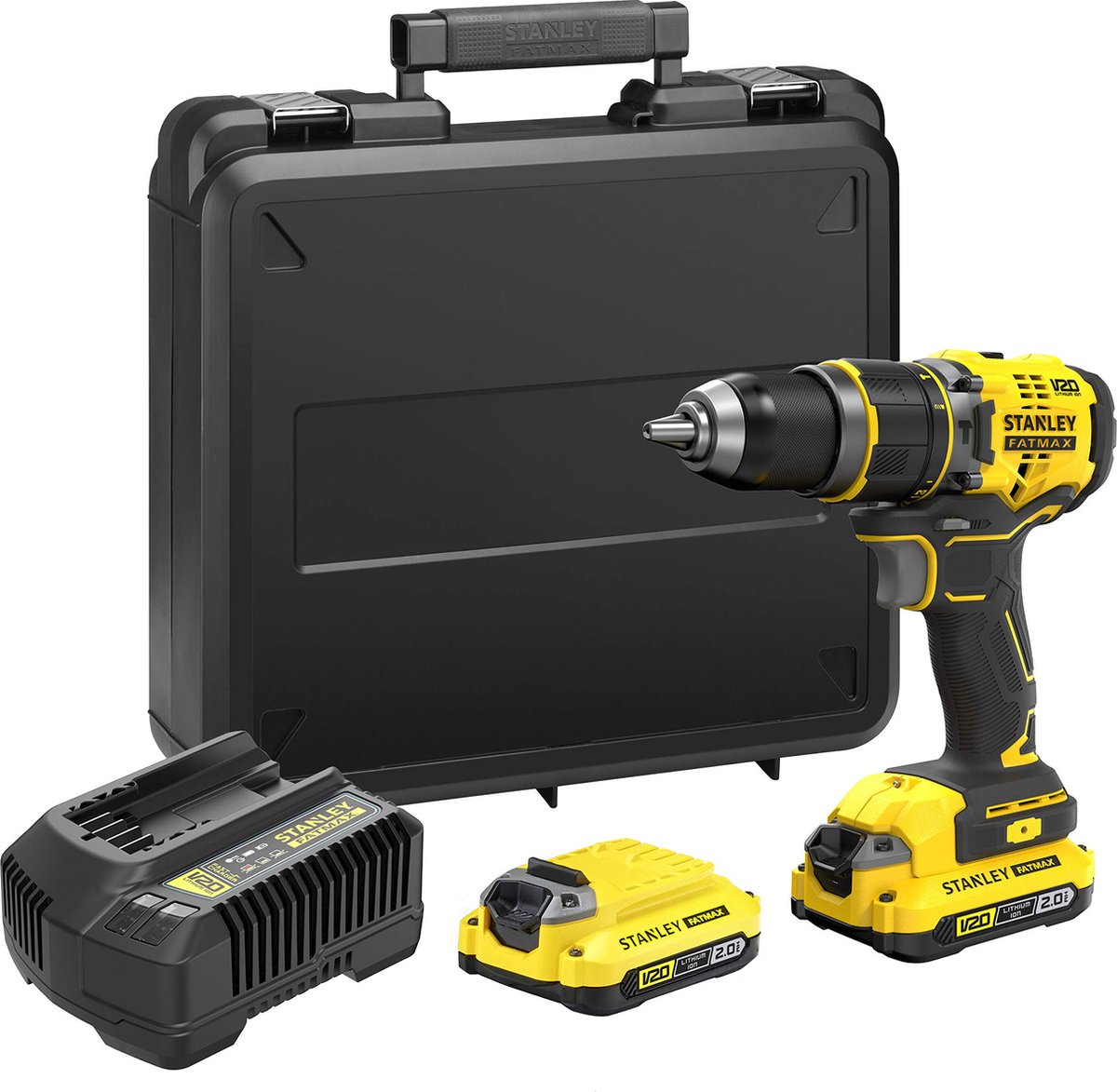 Stanley SFMCD721D2K FATMAX® V20 Accu klop-/schroefboormachine Brushless 18V 2.0Ah in koffer – foto 2