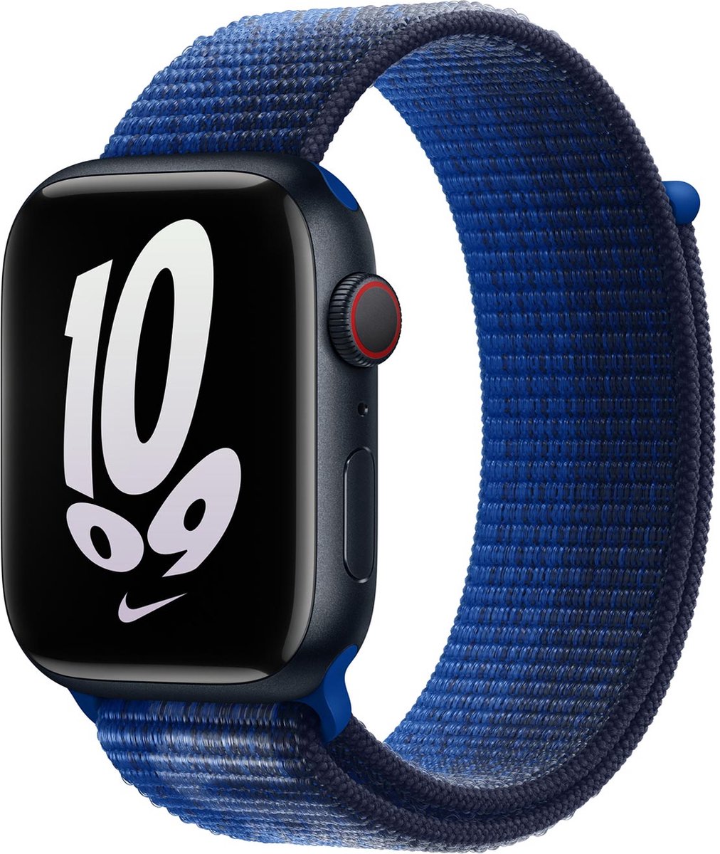 Apple Watch geweven sportbandje - Nike -  Voor Apple Watch 3/4/5/6/7/8/SE 38/40/41mm - Game Royal/Midnight Navy