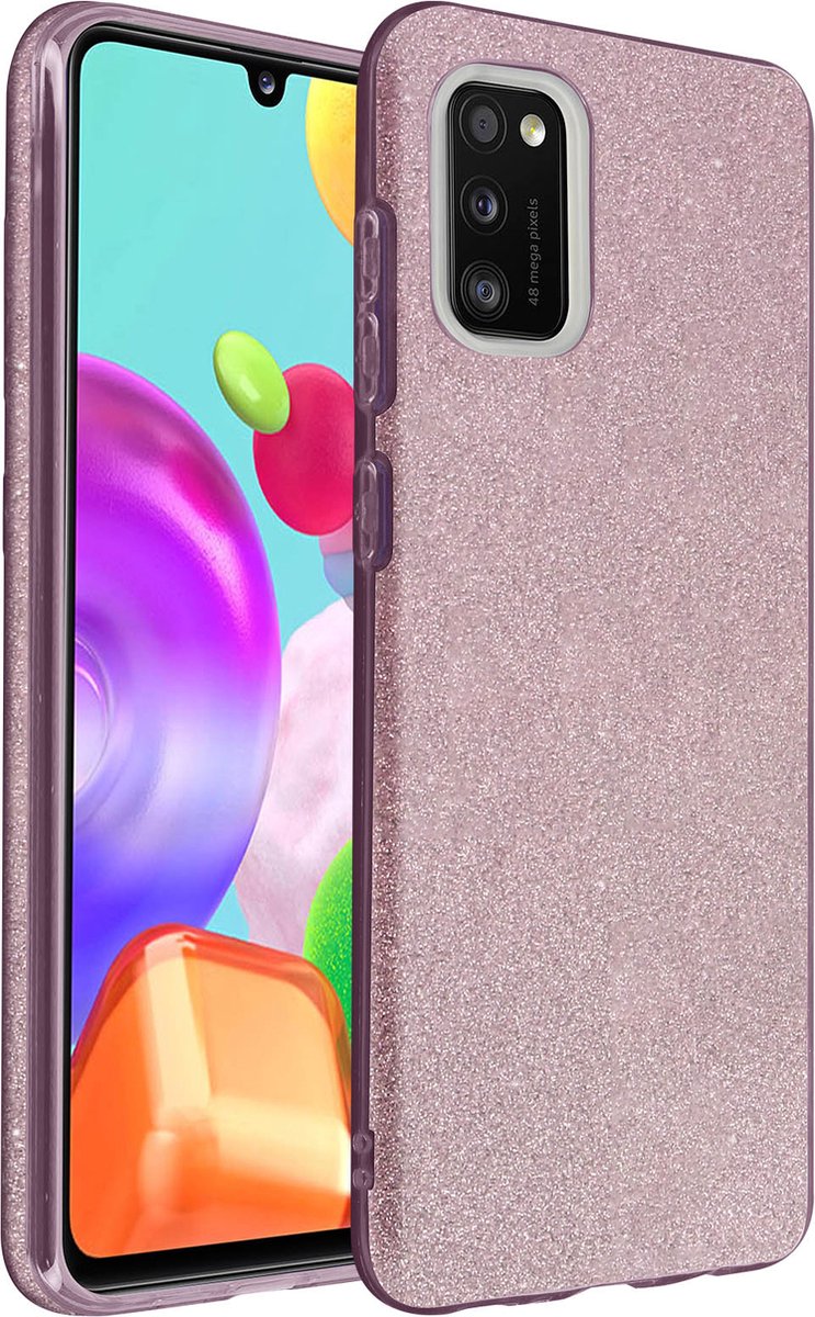 Geschikt voor Samsung Galaxy A41 Ring-Hoesje Bi-materiaal Video-steun rood