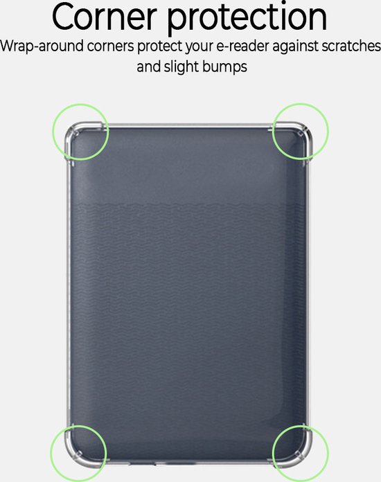 Lunso Geschikt voor Kobo Clara HD hoes (6 inch) - TPU Backcover - Transparant van Lunso — afbeelding 5