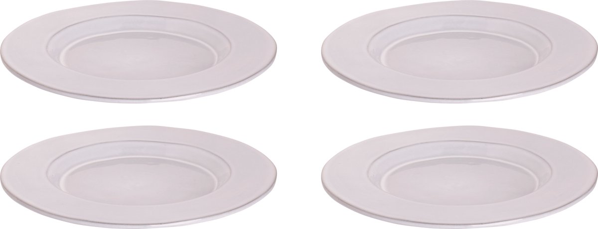 Palmer - Ecogres Plano - Bord - 4 stuks - ø 23 cm - Wit - Stoneware - Bordenset