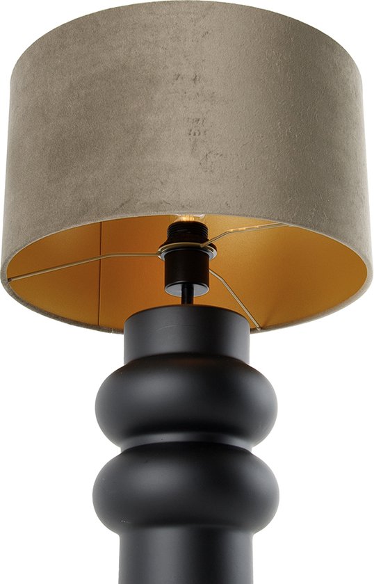 QAZQA alisia - Lampe de table Design avec abat-jour - 1 lumière - H 60 cm - Zwart Or - Salon | Chambre à coucher | Cuisine