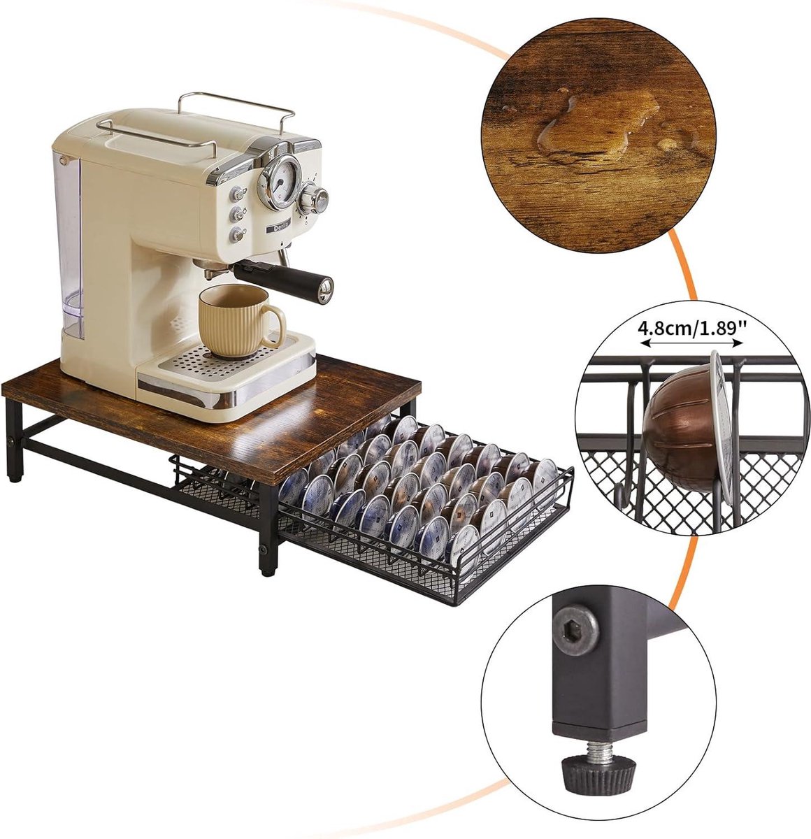 SYSYLY Porte Capsule pour 40 Vertuo Capsules,Support de Machine à Café avec Tiroirs de Rangement Dosettes Vertuoline,Distributeur/Organisateur Capsules en Métal SYSYLY Porte Capsule pour 40 Vertuo Capsules,Support de Machine à Café avec Tiroirs de Rangement Dosettes Vertuoline,Distributeur/Organisateur Capsules en Métal