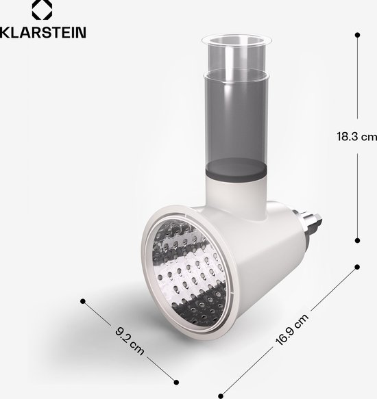 Klarstein Chiara Saladeaccessoire - Hakmolen voor keukenmachine, veelzijdig saladeaccessoire, roestvrijstalen messen, 3 mesopties, compact ontwerp, gemakkelijk schoon te maken, compatibel met de Chiara keukenmachine van Merkloos — afbeelding 4