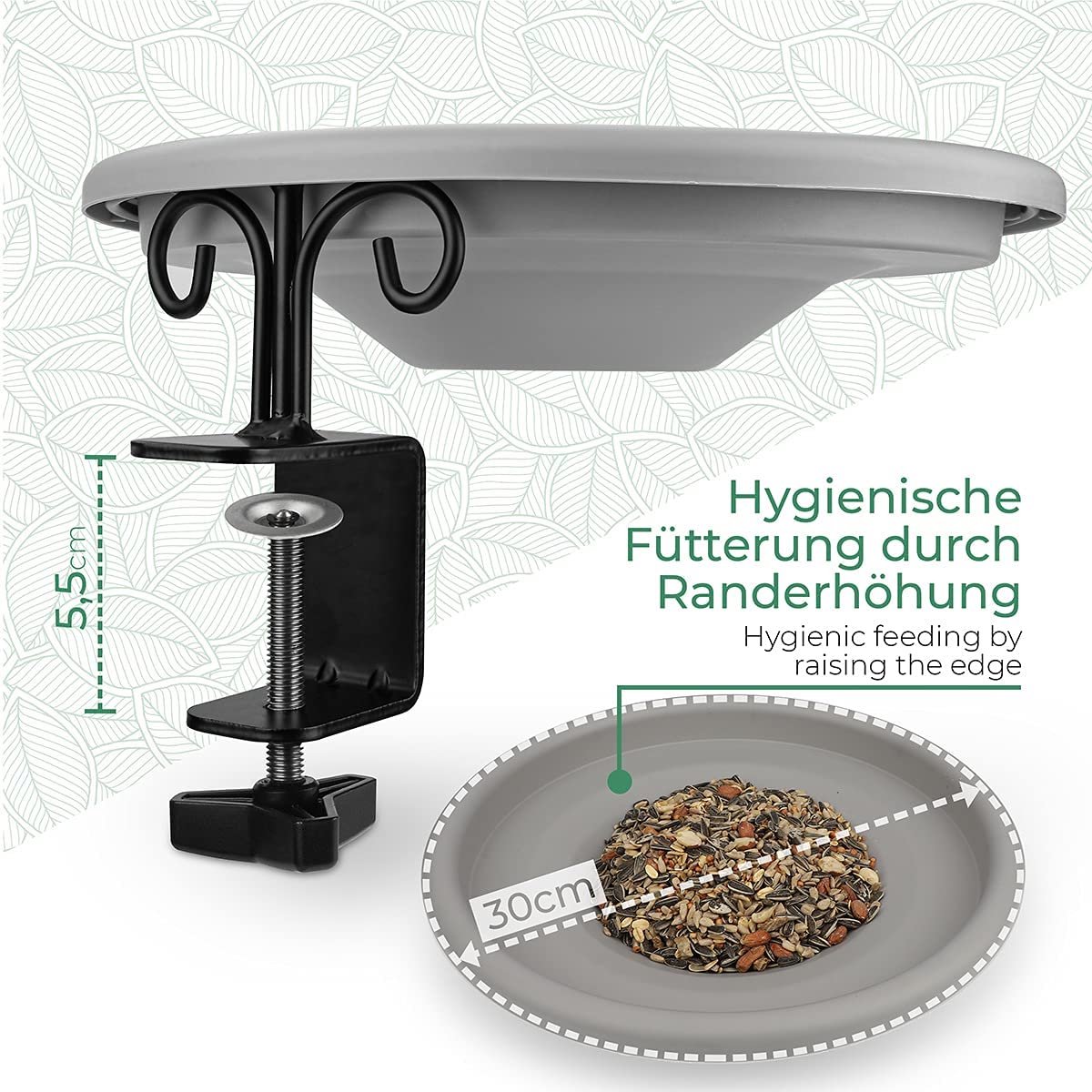 WILDLIFE FRIEND Bain D'Oiseaux Pour Balcon - Abreuvoir Extérieur Suspendu