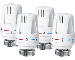 4 stuks - thermostaatknop - Radiatorknop - handwiel radiatorknop - geschikt voor danfoss radiatorthermostaatkraan - radiatorknoppen ouderwets - M30x1,5 - Wit - plastic - voor Thuis kantoor