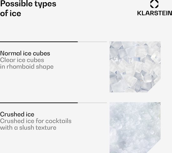 Klarstein Icefestival Cube Ijsblokjesmachine - 400 W - 1,9 Liter - 20 Kg/24H - Zilver van Klarstein — afbeelding 5