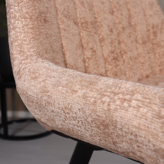 Chaise de salle à manger Susta chaise de salle à manger en chenille taupe
