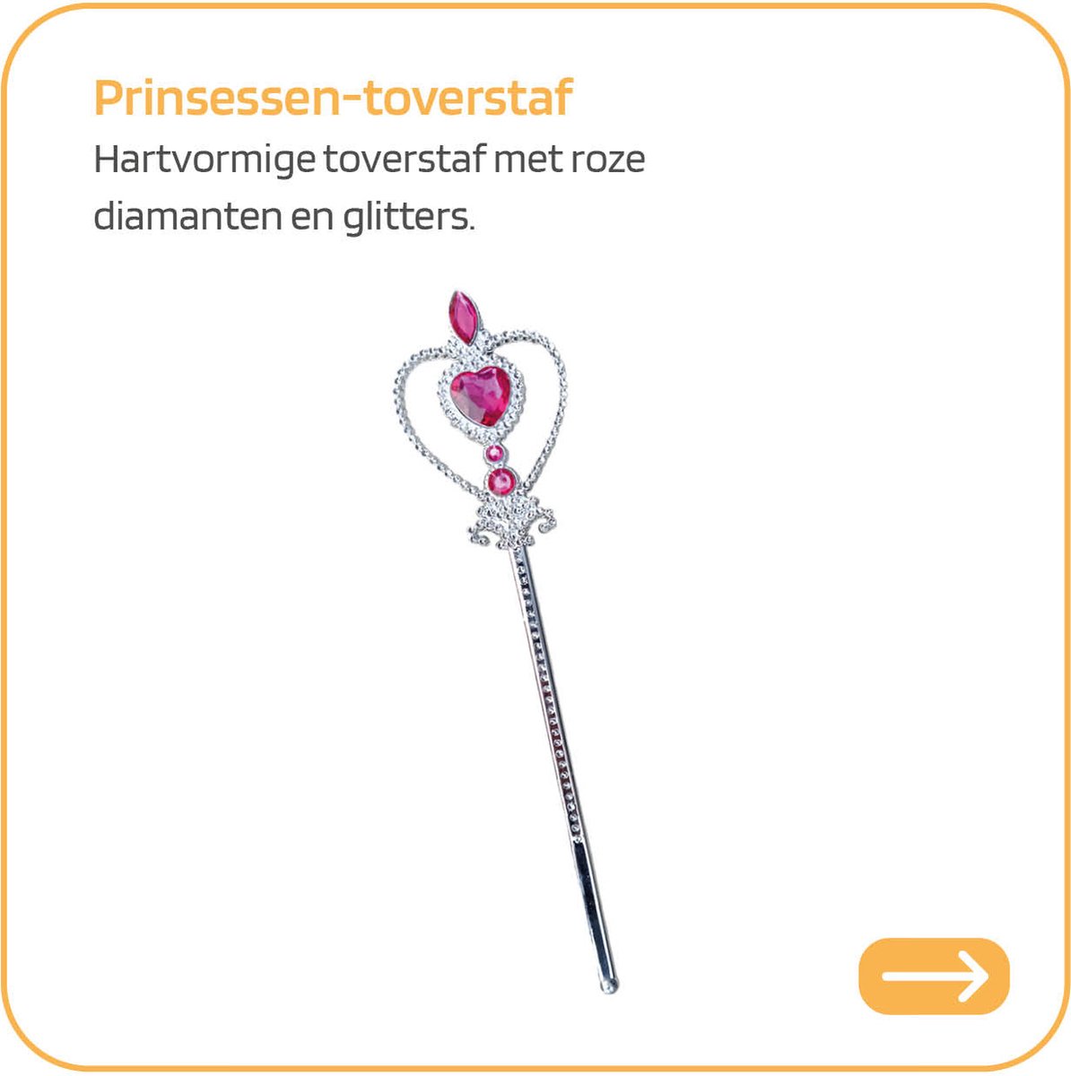Jobber Toys - Prinsessenjurk Glitter Roze Cape + Kroon + Toverstaf — afbeelding 7