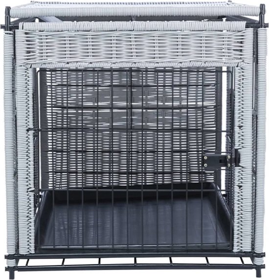 Trixie Bench Homekennel Polyrotan Lichtgrijs - 58X77X60 CM