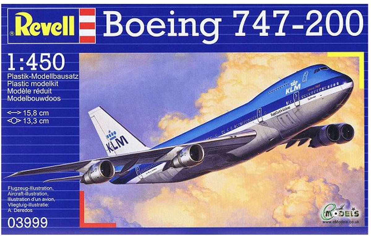 Revell Modelbouwpakket Vliegtuigen - 03999 Boeing 747-200 Jumbo Jet Plastic - 1:450 - Modelbouw — afbeelding 5