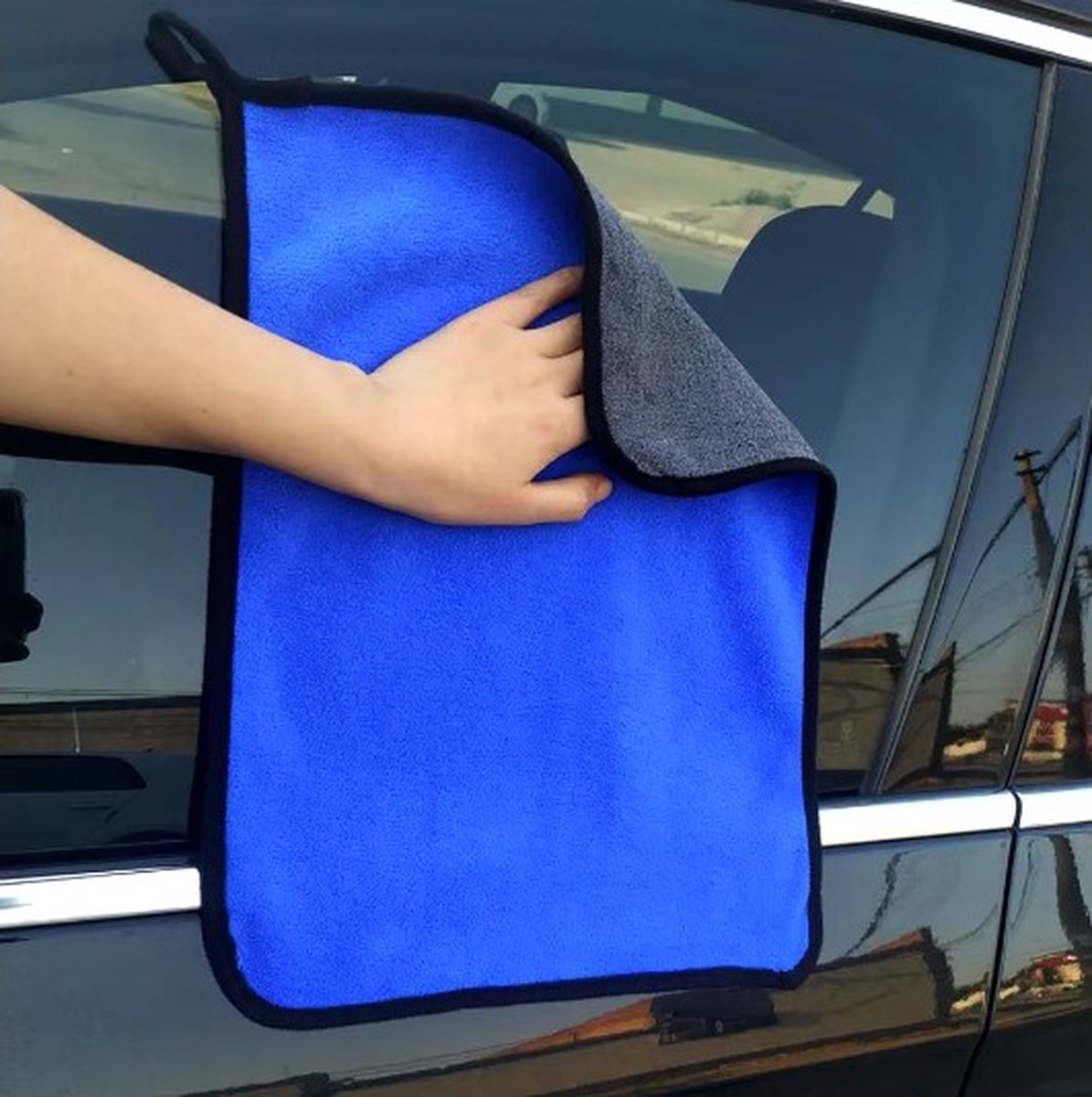 Goedkoopste Go Go Gadget - Microvezel doeken - Auto poetsdoek - Schoonmaken - 30x60cm - 1 stuk - Blauw/ Grijs
