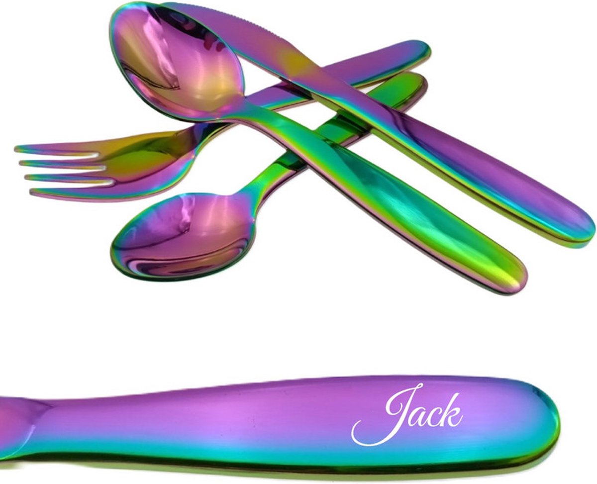 Goedkoopste Kinderbestek Met Naam Gravering - Jack - Olie