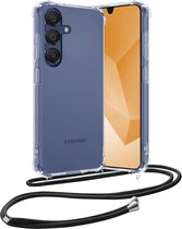 Coque adaptée pour Samsung Galaxy A16, résistante aux chocs, transparente avec chaîne de téléphone, cordon de serrage – Coque adaptée pour Samsung Galaxy A16, coque résistante aux chocs avec cordon – Transparent