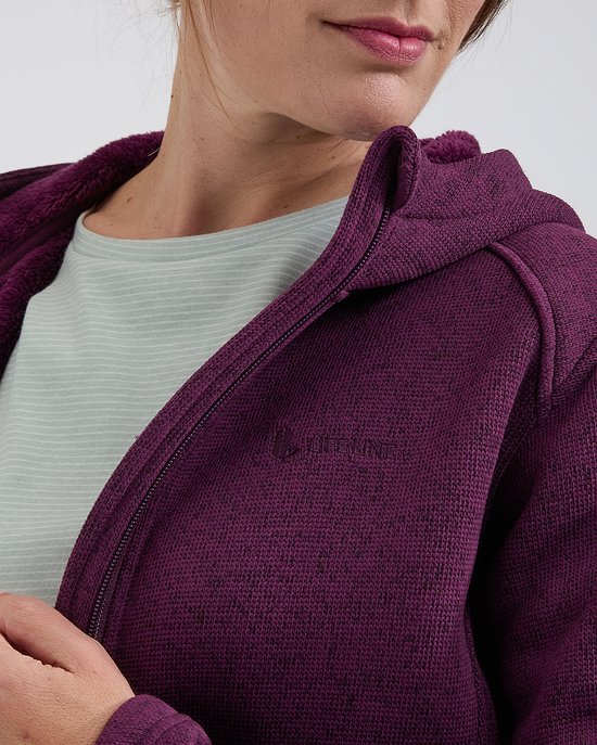 Life Line Cardigan Yara violet tricoté + capuche - taille 46