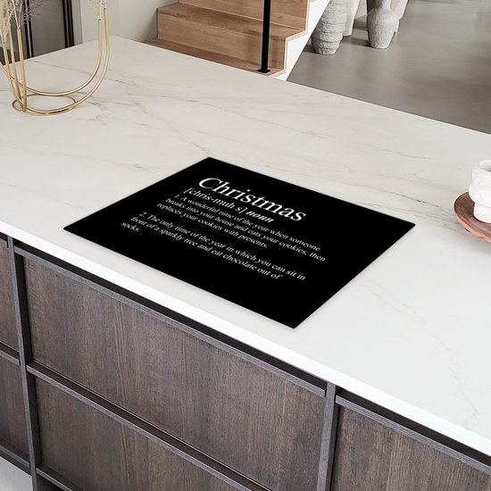 KitchenYeah® Inductie beschermer 70x52 cm - Kerst - Christmas definitie - Spreuken - Quotes - Kookplaataccessoires - Afdekplaat voor kookplaat - Inductiebeschermer - Inductiemat - Inductieplaat mat